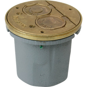 Round Box Floor Kit for Wood Floors - Brass Duplex Cover Included
