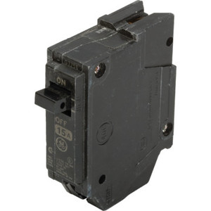 GE 15 Amp Single Pole Thick Breaker - HACR/SWD Rated