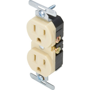 15 Amp Duplex Wall Recptacle, Package of 10
