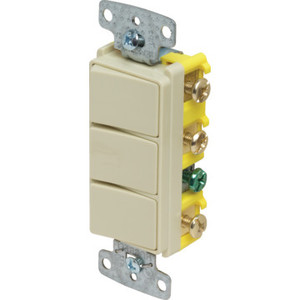15 Amp Decorator Triple Stack Switch - Ivory