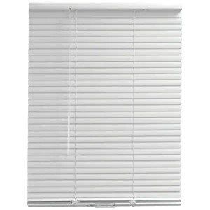 63x60 Inch White 1 Inch Vinyl Horizontal Blind