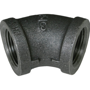 Black Malleable 45 Elbow 1/2" x 1/2"