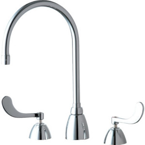 Chicago Faucets Widespread Lavatory Faucet Chrome Two Handle