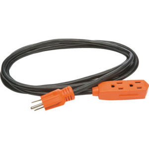 8' Black Outdoor Extension Cord - 16/3 SJTW