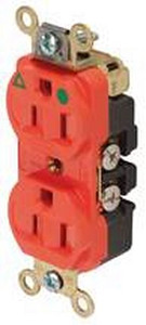 15 Amp Hospital Grade Duplex Receptacle - Orange