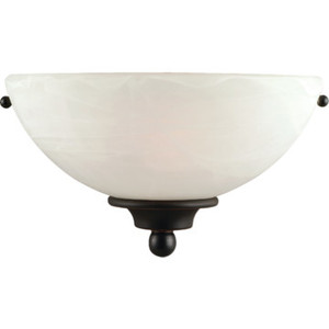 One-Light Wall Sconce Oil-Rubbed Bronze Alabaster-Style Glass