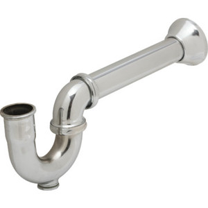 Brass Tubular J-Bend Swivel R-Trap 1-1/2" x 1-1/4" Chrome Cast Brass IPS