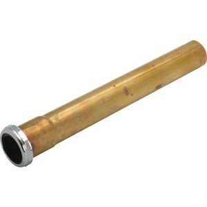 Brass Tubular Extension 1-1/2" x 12" Slip Joint 20-Gauge Rough Brass