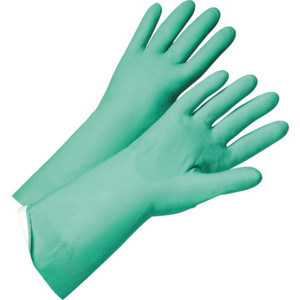 Glove Green Nitrile Flock Lined Glove - Medium