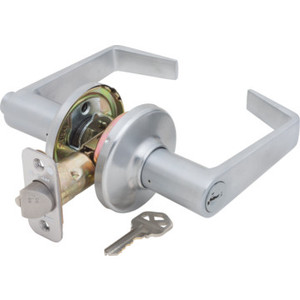 Kwikset Kingston Entry Lever With SmartKey Satin Chrome