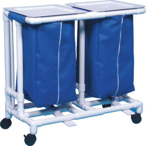 Standard Double Hamper With Foot Pedal Cap Blue Mesh