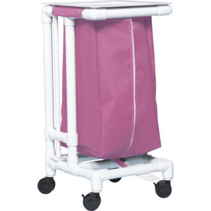 IPU Single Hamper With Foot Pedal 32 Gallon Wineberry Mesh