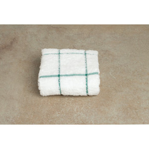 Dish Cloth 12x12 White With Green Check Package Of 12