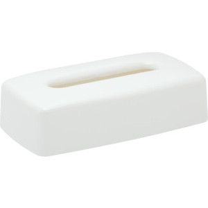 Lacquerware White Flat Tissue Box