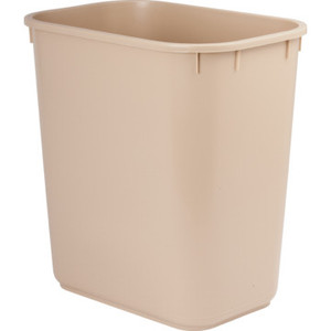 13 Qt. Rectangular Wastebasket Beige 12/Pkg