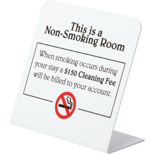 Non-Smoking Room Cleaning Fee Easel Package Of 50