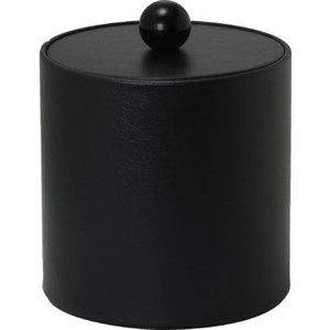 3 Quart Deluxe Leatherette Round Ice Bucket Black