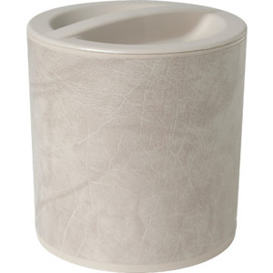 3 Quart Design Leatherette Round Ice Bucket Taupe