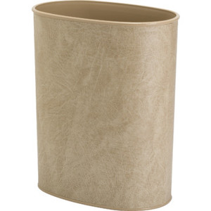 13 Quart Leatherette Trash Can Antique White