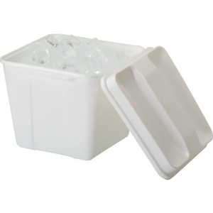 3 Quart Plastic Square Ice Bucket White