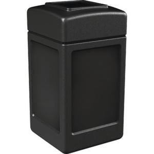 42 Gallon PolyTec Black Square Trash Can