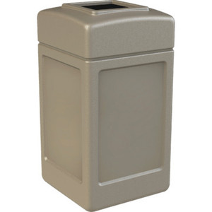 42 Gallon PolyTec Beige Square Trash Can