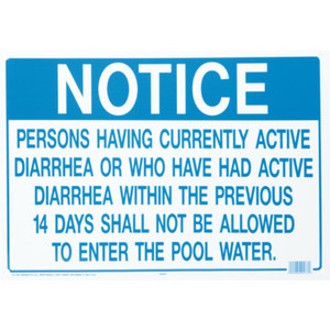 Pool/ Spa Illness Notice Sign