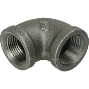 Black Malleable 90 Elbow 1/2" x 1/2"