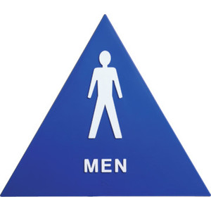 Plastic Triangle "Men" Restroom Sign