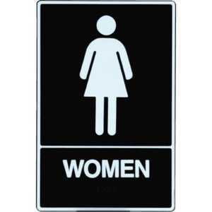 Plastic Braille "Women" Sign