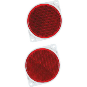 Red Round Plexiglas Reflector Package Of 2