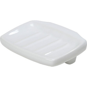 White Porcelain Soap Holder Concealed Screw Mount