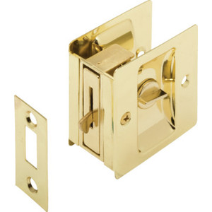 Chrome Pocket Door Privacy Lock and Pull