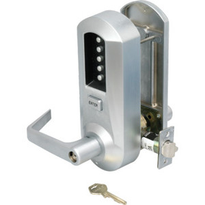 KABA Heavy Duty Mechanical Push-Button Lever Lockset Satin Chrome