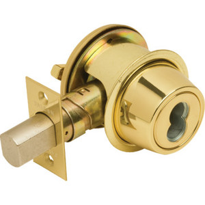 Falcon Interchangeable Core Single Cylinder Deadbolt Brass