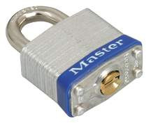 Master Lock 1-9/16" #3 Universal Pinned Steel Laminated Padlock 1-1/2" Shackle