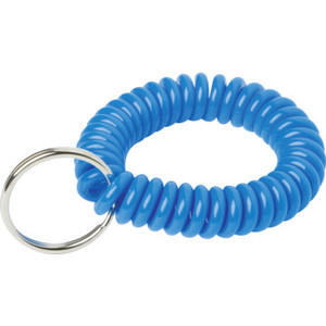 Blue Wrist Coil Key Ring , Package of 5