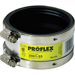 Fernco Flexible Proflex Coupling For Copper Pipe Connection 1-1/2" x 1-1/2"