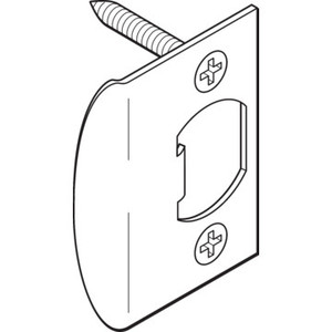 Door Lockset Strike Plate Steel, Package of 2