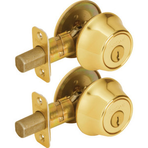 Kwikset KA Single Cylinder Deadbolt Brass, Package of 2