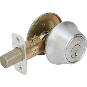 Kwikset Single Cylinder Deadbolt With SmartKey ANSI Grade 3 Satin Chrome