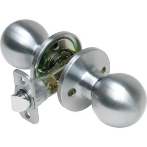 Shield Security Round Passage Knob Satin Chrome