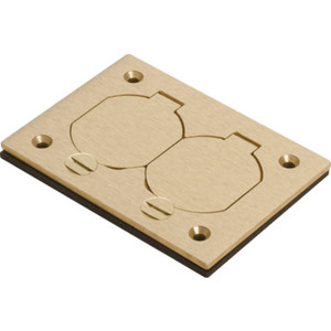 Rectangular Floor Box Cover with Lift Lids - Brass