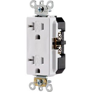 20 Amp Commercial Grade Decora Receptacle - White
