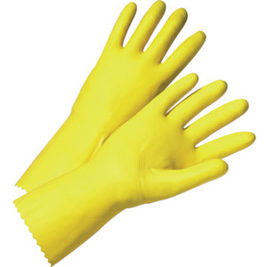Glove Yellow Latex Flock Lined - Medium