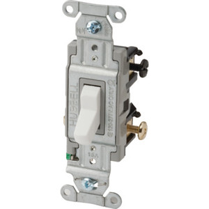 15 Amp Hubbell 3-Way Single Pole White