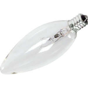 Torpedo Bulb Philips 40W Candelabra Base Clear 12pk