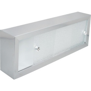 24x8" Chrome-Plated Aluminum Cosmetic Box With Sliding Plastic Doors