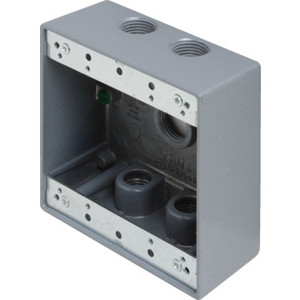 Dbl Gang 1/2" 5-Hole Weatherproof Box