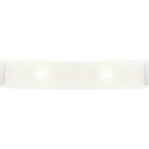 One-Light Vanity 16" Brushed Steel Finish Line Frosted Glass